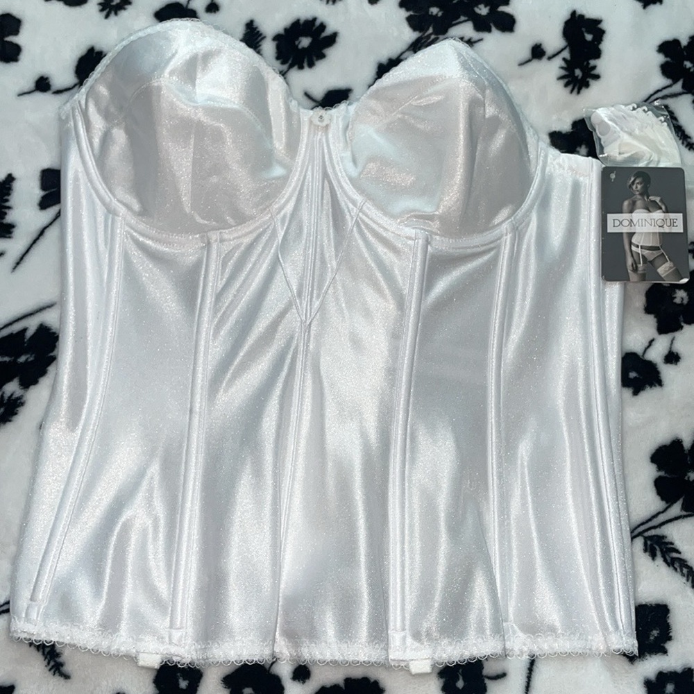 Elegant White Satin Bustier Top